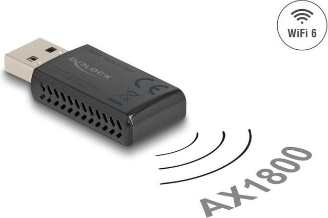 Delock WLAN Stick WiFi 6 Dual Band USB-A Schwarz - Bild 2