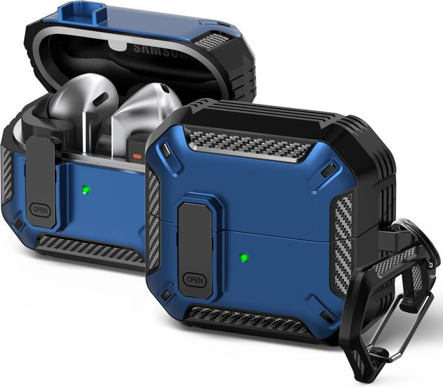 Samsung Galaxy Buds3 und Galaxy Buds3 Pro Schutzhülle aus Kohlefaser in Gelb und Blau - Bild 1