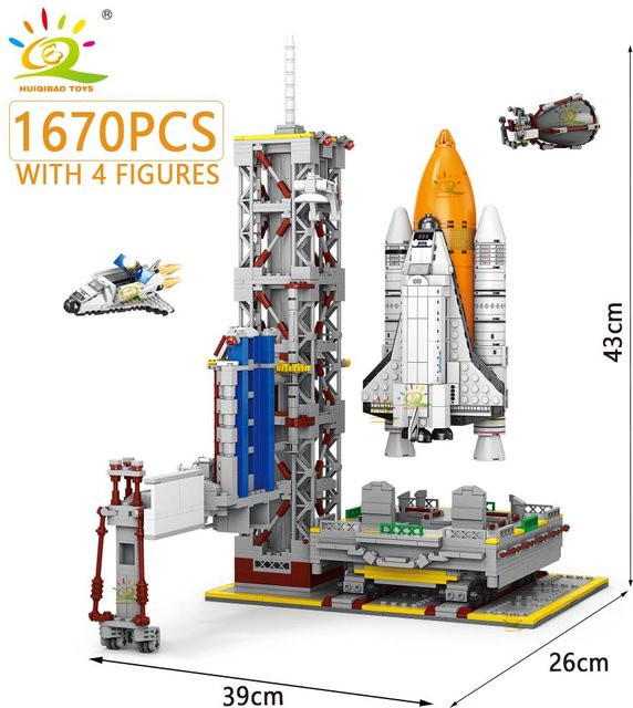 LEGO Luft- und Raumfahrt-Modellbausteine MOC Raumschiff Raketenstartzentrum, Konstruktionsspielzeug, ab 6 Jahren - Bild 1