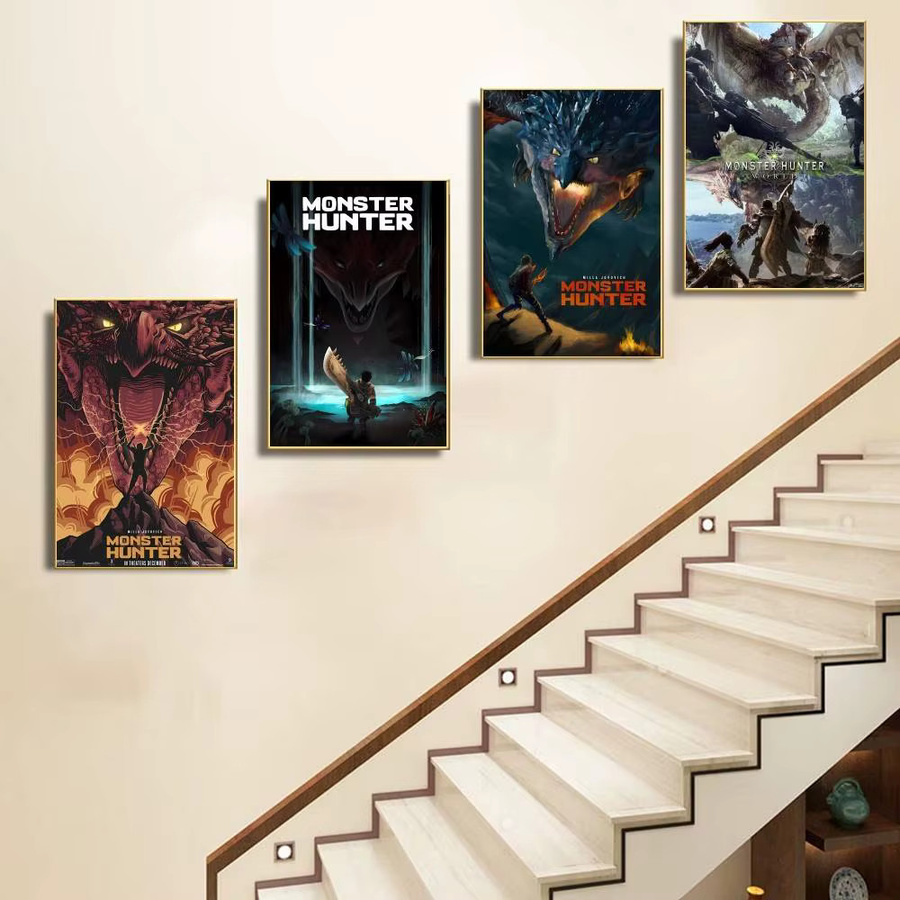 Monster Hunter Wandkunst-Aufkleber Bilibili, wasserfester Poster-Druck in Mehrfarben, rechteckig - Bild 6