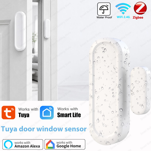 Tuya Zigbee WLAN Tür- und Fenstermagnetsensor IP65 Wasserdichter Smart Home Türdetektor in Weiß - Bild 1