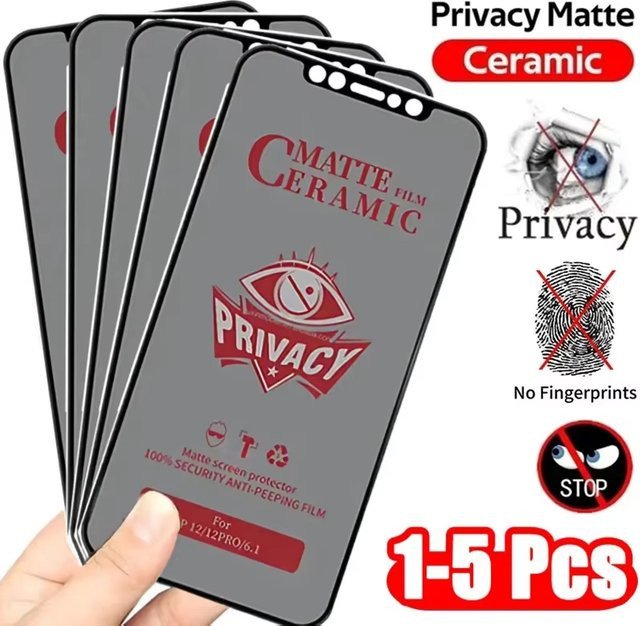 Matte Blickschutzfolie aus Keramik für Apple iPhone Modelle als Anti-Spy Displayfolie - Bild 1