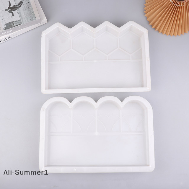Wiederverwendbare Betonform für Gartenkanten und Zaun als DIY-Garten-Ziegelform für Fischteich, Hinterhof und Terrasse in Weiß - Bild 1