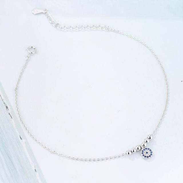 Fußkettchen 925 Silber, Perle, Zirkonia, Damen - Bild 1