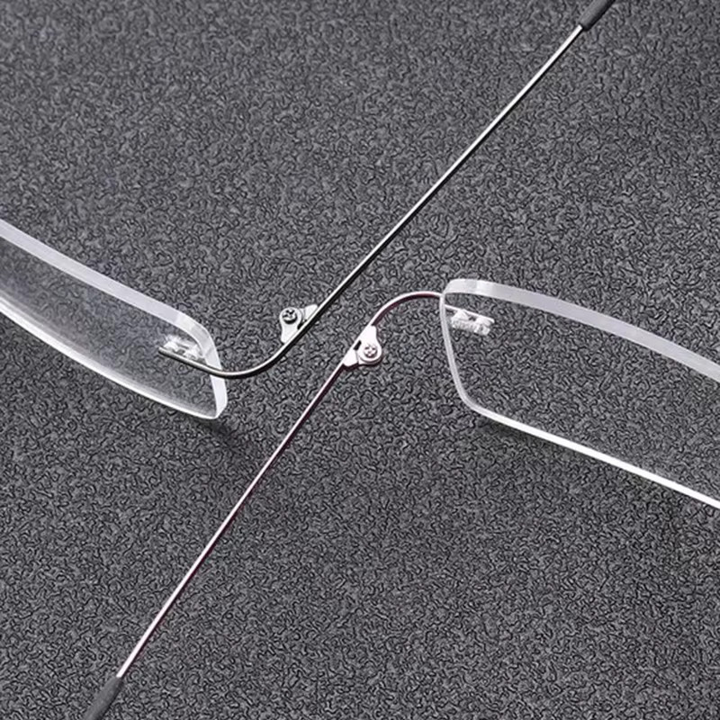 Rahmenlose Lesebrille, quadratisch, Metall, Unisex - Bild 1