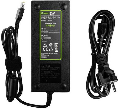 Green Cell AD68P Notebook-Netzteil 135W 20V 6.75A in Schwarz passend für Lenovo mit Barrel-Stecker - Bild 1