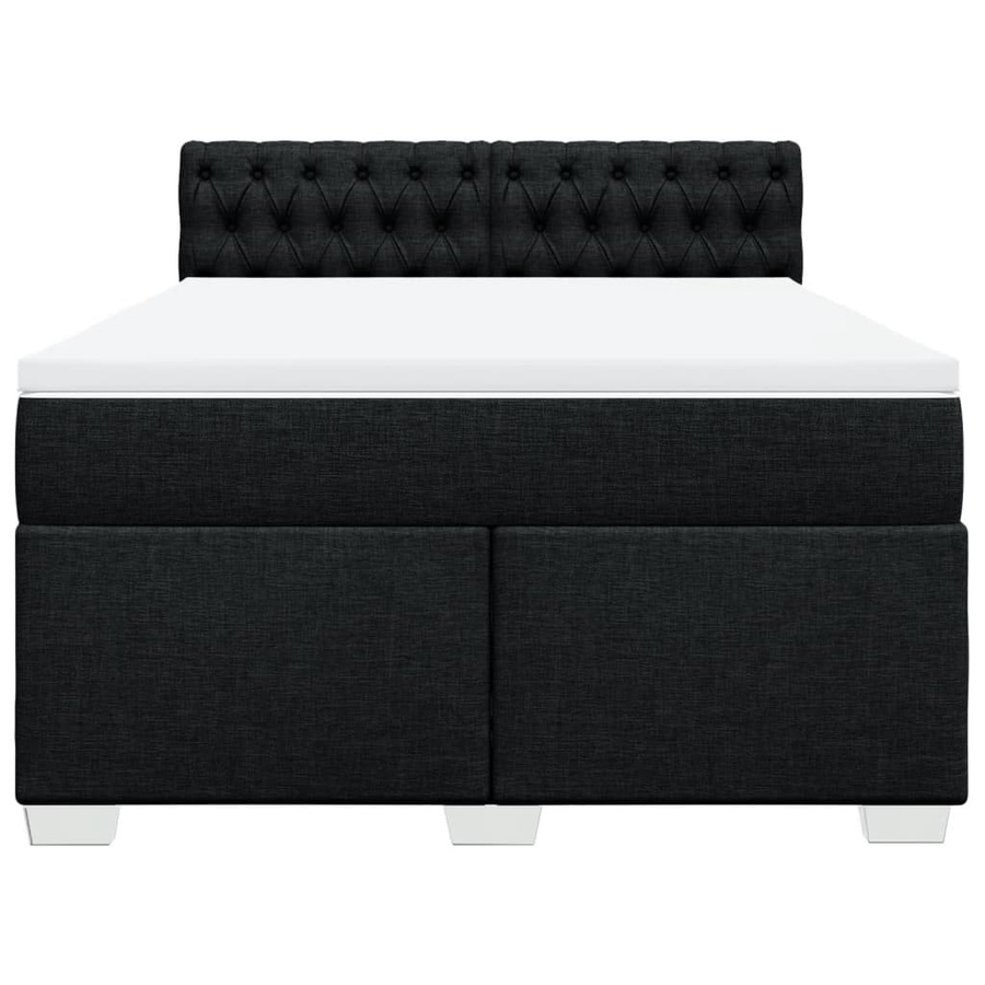 vidaXL Boxspringbett Hybrid mit Matratze und Taschenfederkern, Schwarz, B/T: 160 x 200 cm - Bild 3