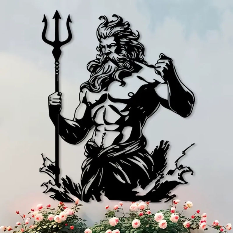 CIFBUY Wandkunst aus Metall Griechische Mythologie Götter Wandbild Schwarz unregelmäßig - Bild 5