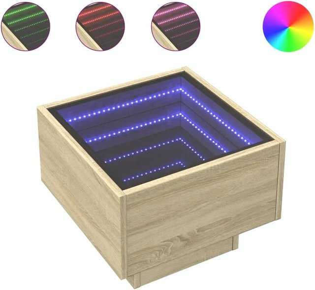 vidaXL Beistelltisch mit LED in Sonoma Eiche, B/T/H: 40 x 40 x 30 cm - Bild 1