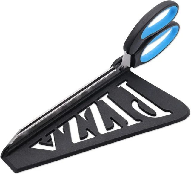 Skeyo Pizza Schere aus Edelstahl mit abnehmbarem Spachtel in Blau oder Schwarz - Bild 1