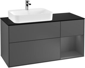 V&B Finion Waschtischunterschrank mit LED-Beleuchtung und Regalelement, Anthrazit, Breite: 120 cm - Bild 1