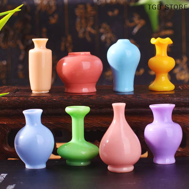 DIAPER&CORED Mini Bunte Vase Flaschen Töpfe, Puppenhaus Miniaturen, 8-teiliges Set - Bild 3