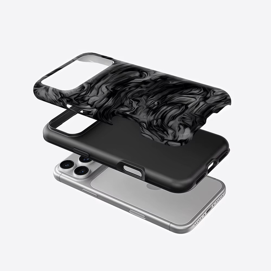 Potdemiel Ripple Handyhülle mit Magnetfunktion für iPhone 17 16 15 14 13 Pro Max Plus, robuste Doppelschicht-Schutzhülle, Schwarz - Bild 2
