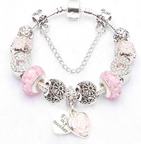 Allbestart Charm-Armband, Schlangenkette, Kristalle, versilbert, 16cm, Kinder und Frauen - Bild 1