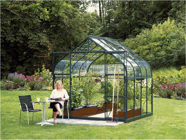 Vitavia Gewächshaus Comfort Edition Diana 6700 ESG 3mm in Smaragd inklusive Fundamentrahmen, automatischem Fensteröffner und Regenfallrohr-Set - Bild 1