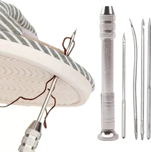 4-teiliges Leder-Nähnadelset aus Metall in Silber für Leder und Canvas-Zelte - Bild 1