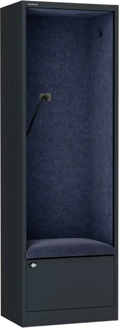 JAN NOWAK Akustikkabine SALLY Telefonkabine mit Schalldämmung in Anthrazit-Blau, H x B x T: 185 x 60 x 40 cm - Bild 1