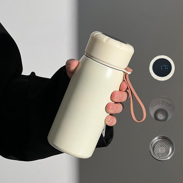 Intelligenter Thermobecher aus Edelstahl mit Griff von Yiran Furniture, 400 ml, verschiedene Farben - Bild 1