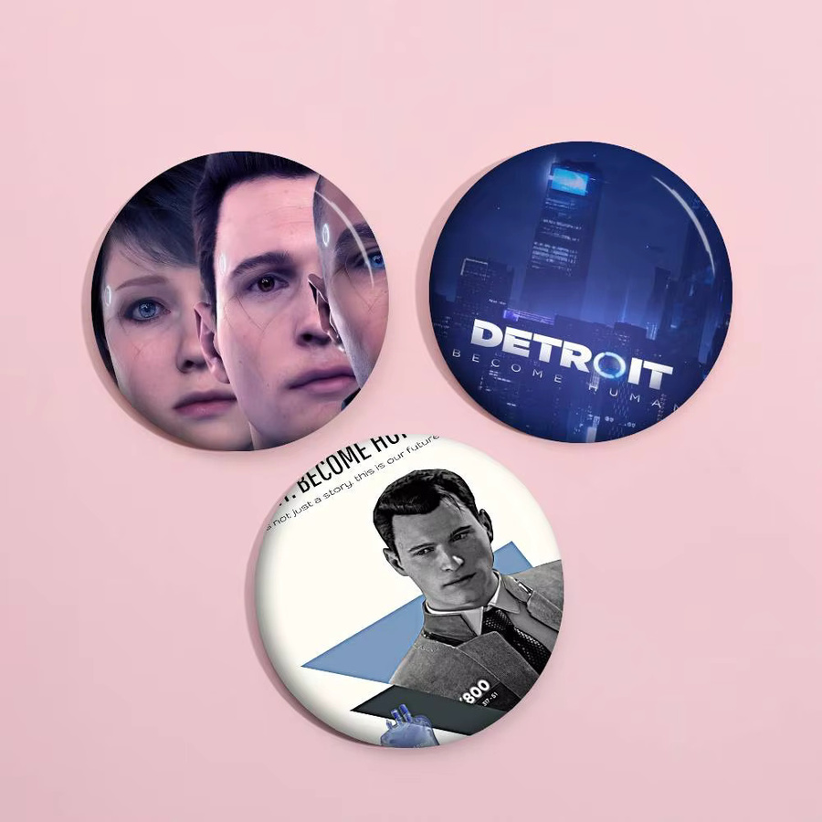 Brosche Detroit Become Human Cartoon Anime, Runde Anstecknadel - Bild 2
