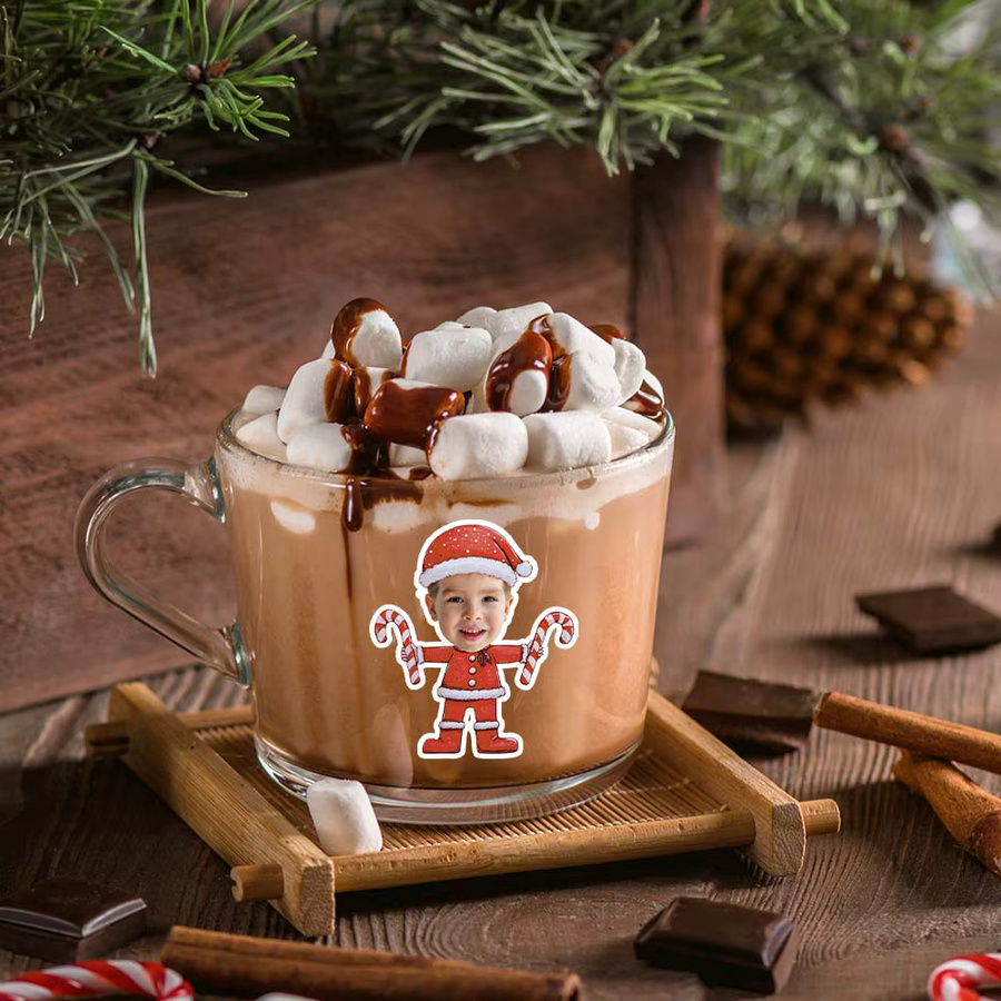 Personalisierte Weihnachts-Gesichtsaufkleber mit Weihnachtsmann-Design von joy-enlife für deine Geschenke und Weihnachtsdekoration - Bild 3