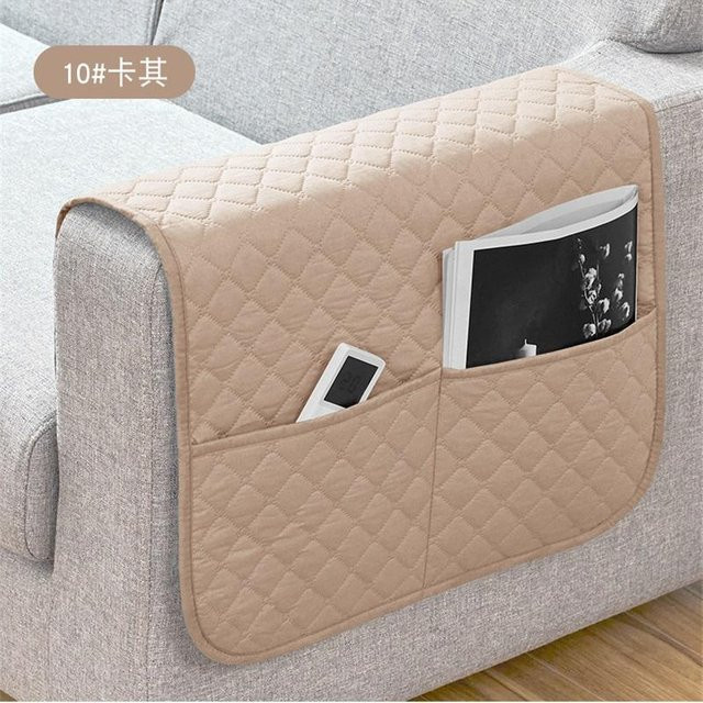 Wasserabweisender Sofa Armlehnenbezug mit Hängeaufbewahrungstasche für Fernbedienung und Handy von Household supplies MH, B/H: 50 x 110 cm - Bild 1