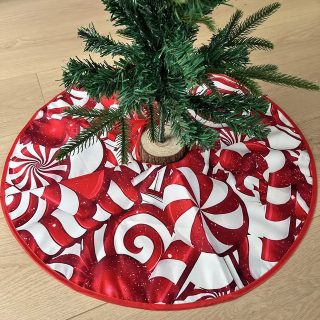 VIKAMA Candy Cane Weihnachtsbaumkleid in Rot als dekorative Heimdekoration für die Weihnachtszeit - Bild 1