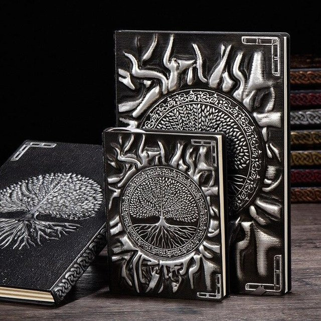 YuTao Stationery-001 A5 Notizbuch mit 3D Vintage Prägung und Hardcover in Silber - Bild 1
