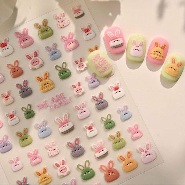 Rhstoe Gel-Nagelaufkleber Hasenkopf, Glänzend, Kinder - Bild 1