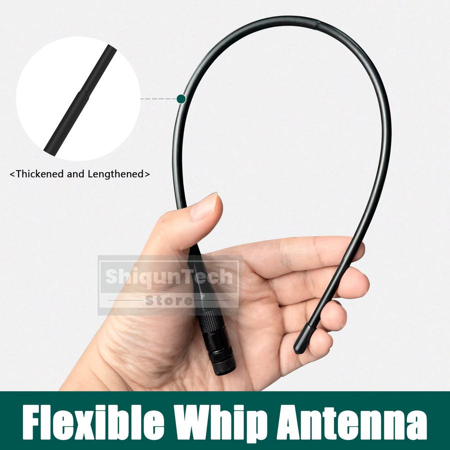 RONGYIN AM-771 Flugfunkantenne 108-136 MHz mit BNC-Anschluss in Schwarz, Hochleistungs-Softantenne für IC-A6, IC-A24E, IC-A16 und FTA-550L Funkgeräte - Bild 4