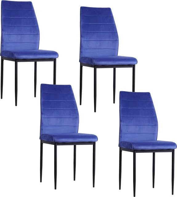 HTI-Living Stuhl Madison Velvet Blau mit Metallgestell für das Esszimmer - Bild 1