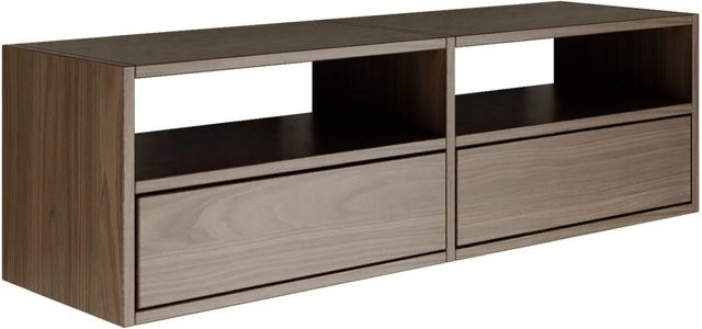 Selsey TV-Hängeboard Framme in Holzoptik Walnuss mit offenen Ablagen, Breite: 100,6 cm, Tiefe: 30,0 cm, Höhe: 30,0 cm - Bild 1