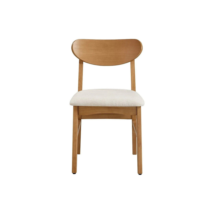 Vente-unique Stuhl Lerania in Beige im skandinavischen Design aus Hevea-Holz und Polyester - Bild 2
