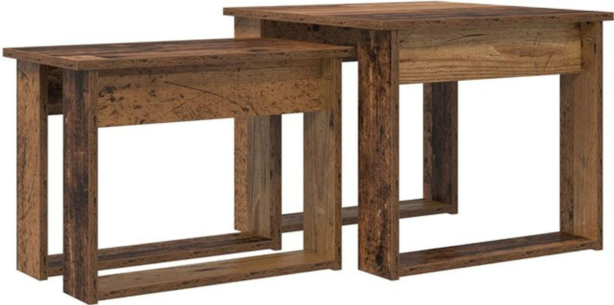 vidaXL Satztisch Set aus 2 Teilen in Braun im Industrial Design aus Holzwerkstoff - Bild 1