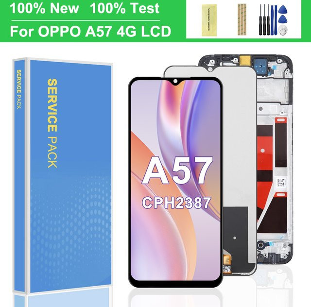 Oppo A57 4G LCD Display mit Touch Panel Digitizer und Display Rahmen Ersatz in Schwarz - Bild 1