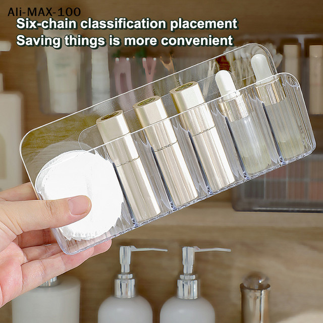 Hoeaden Spiegelschrank-Aufbewahrungsbox für das Badezimmer, transparente Wandmontage ohne Bohren mit Trennwänden und internen Regalen - Bild 1