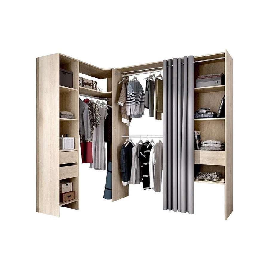 Offener Kleiderschrank Gontran in Naturfarben Hell mit Eichenoptik, B/H/T: 164 x 205 x 141 cm - Bild 2