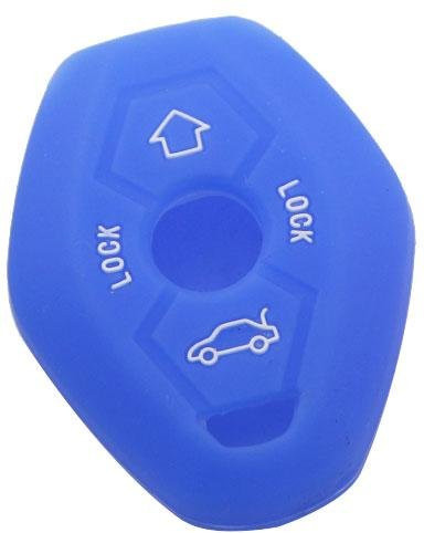 Silikon Schlüsselhülle und Schlüsselanhänger in Blau für BMW X3 X5 Z3 Z4 3 5 7er E38 E39 E46 E83 M5 325i (1998-2005) - Bild 1