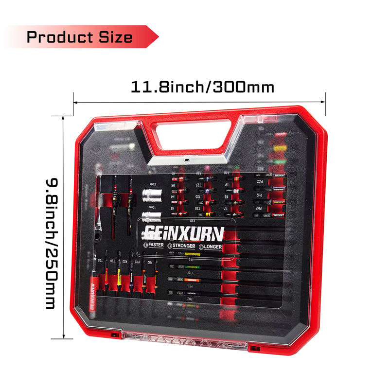 Geinxurn Werkzeugset mit Schraubendreher-Bits, Mini-Schraubenschlüssel, Steckschlüssel, Stufenbohrmaschine, Steckdosenadapter und Bithalter für Heimwerker - Bild 2
