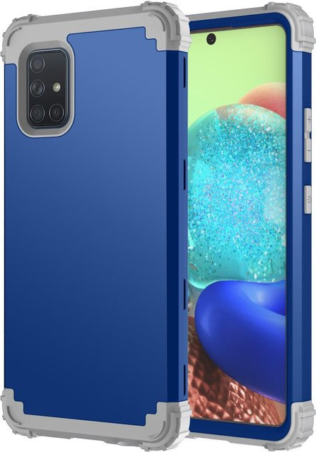 Robuste Hybrid-Schutzhülle im Rüstungs-Design für Samsung Galaxy A71 5G in Blau aus PC und TPU - Bild 1