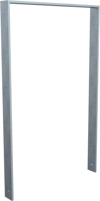 Schake Anlehnbügel aus Flachstahl ohne Querholm, feuerverzinkt, Farbe: Silber/Grau, B: 120 cm, H: 75 cm - Bild 1
