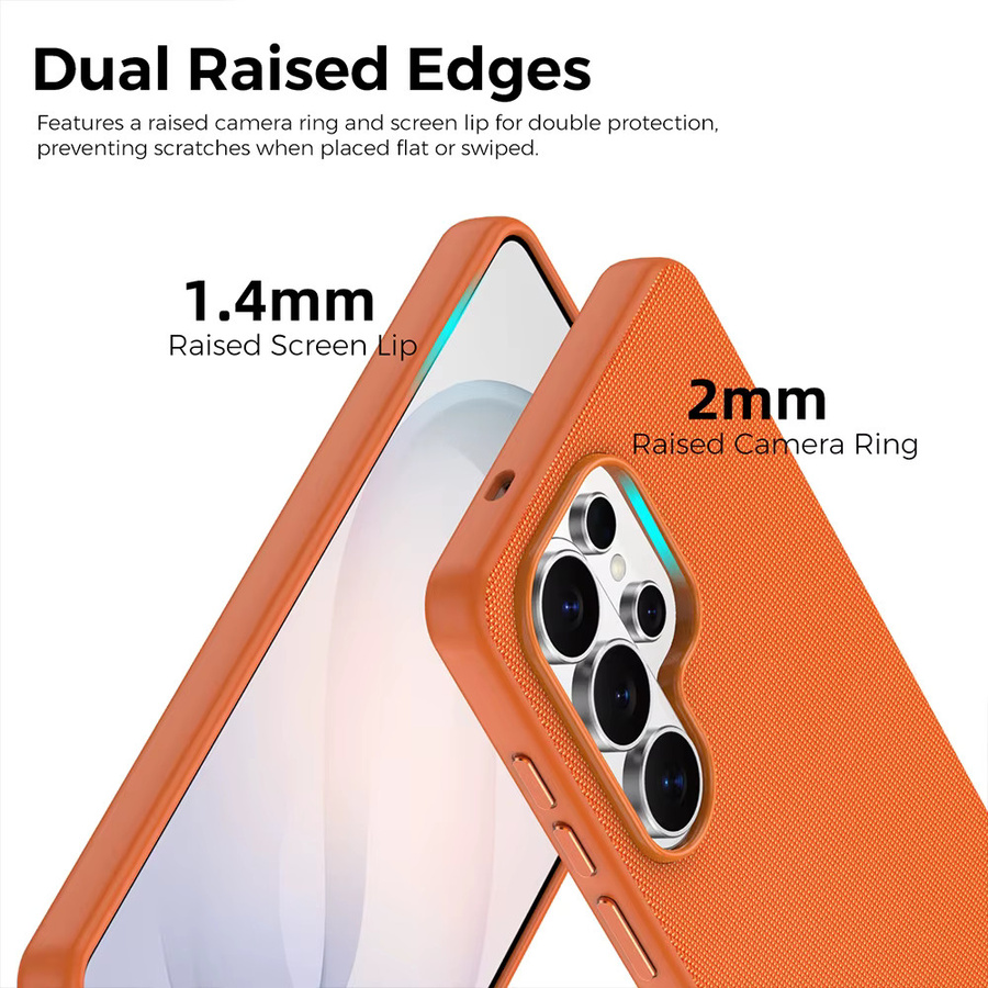 TechWoven Magnetische Handyhülle für Samsung Galaxy S24 S25 S26 Ultra in Orange mit MagSafe Kompatibilität für kabelloses Laden und Anti-Rutsch-Effekt - Bild 3