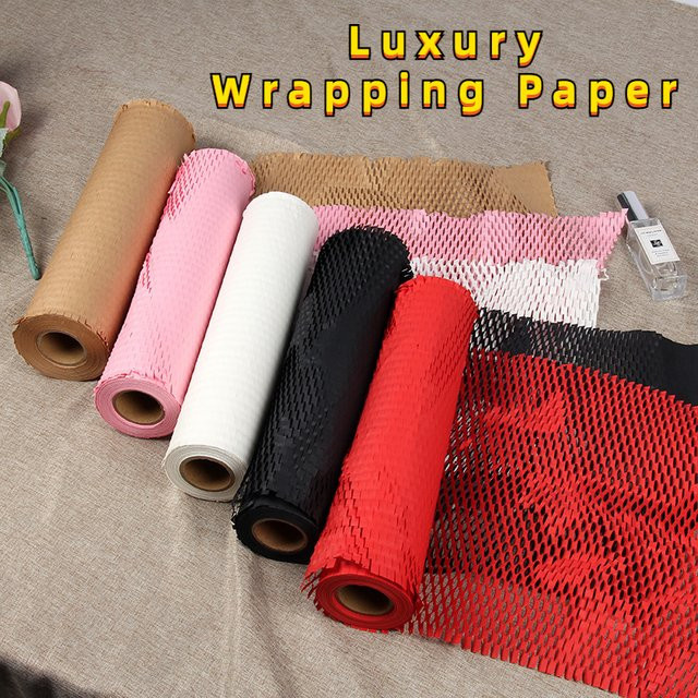 Rosa Wabenpapier aus Kraftpapier als Antikollisions-Füllmaterial zur sicheren Verpackung von Schmuck und Kosmetik - Bild 1