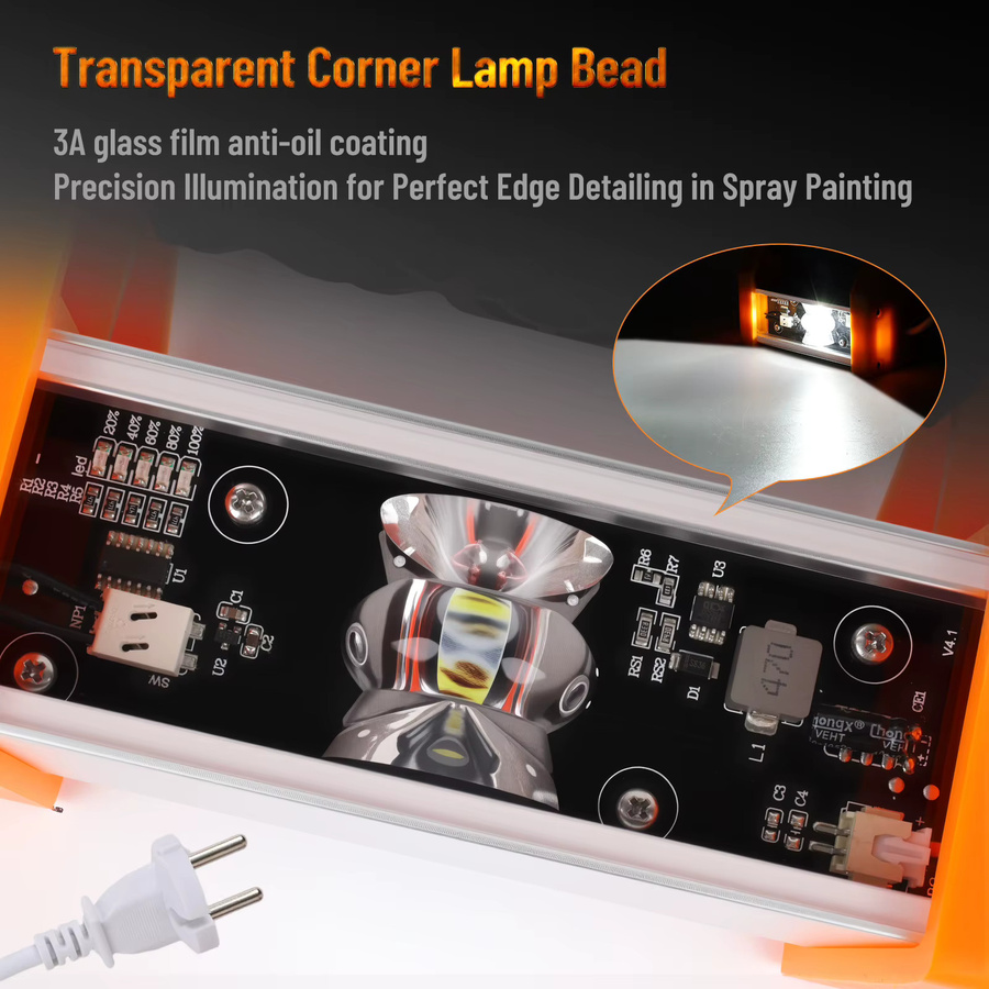 Podofo LED Wandleuchte mit 1500 Lumen und 155 Grad Abstrahlwinkel in Transparent/Orange - Bild 2