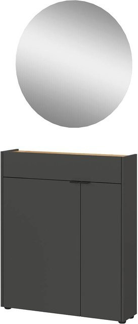 Garderobenset Germania Eiche Navarra Nachbildung in Graphit Optik, B/H/T: 82 x 200 x 22 cm - Bild 1