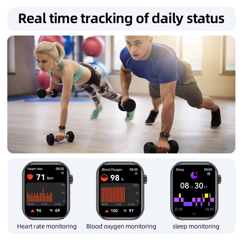 LIGE Smartwatch, 1,83 Zoll, Schwarz, Silikon, Herren - Bild 4