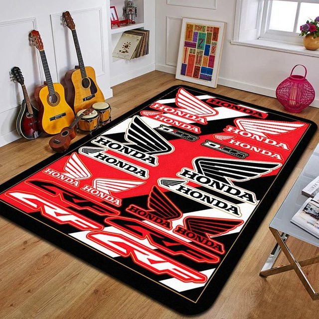 Karpetti Teppich mit Grafikdruck in Rot, rutschfest und modern, B/T: 120 x 80 cm - Bild 1