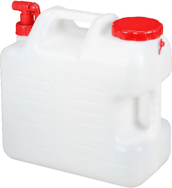 Relaxdays Wasserkanister aus PE/PP in Weiß mit Hahn 20 l - Bild 1