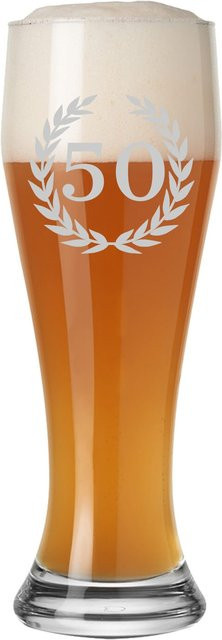 LUXENTU Weizenbierglas mit Gravur 50. Jubiläum, transparent, 0,5 l - Bild 1