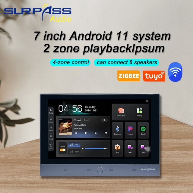 SURPASS Smart Home Display mit 7 Zoll Android 11 System, Tuya Zigbee und Wi-Fi Funktion für Google Play, YouTube, TikTok, Spotify und Alexa - Bild 1