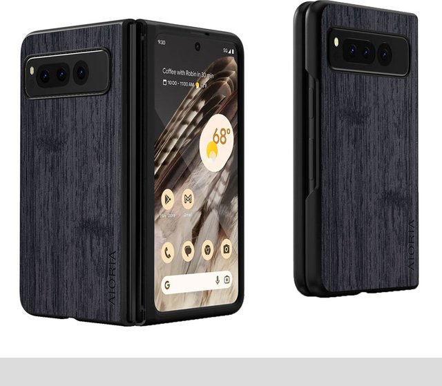 Luxus Handyhülle für Google Pixel Fold 5G mit Bambus-Holzmuster in Braun - Bild 1